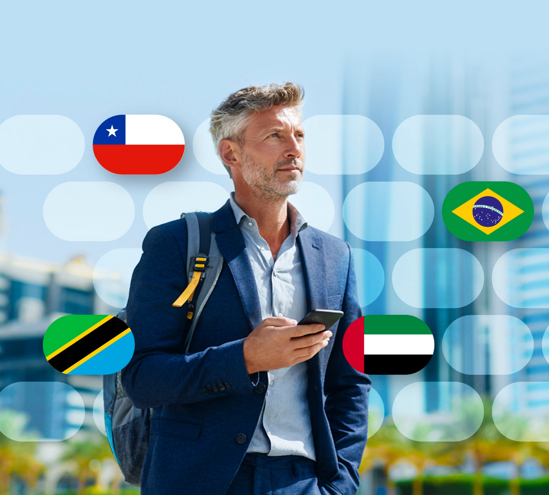 Biznesmen ze smartfonem