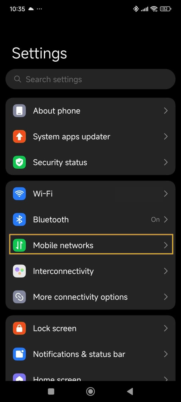 Go to Settings