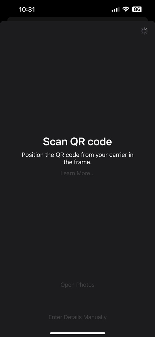 iPhone Scan the QR code